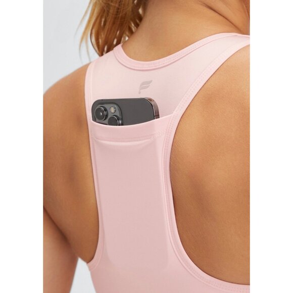 •SOLD•FABLETICS Light Pink On-The-Go Medium Impact Racerback Sports Bra Medium - Picture 3 of 8